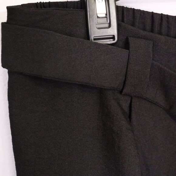Chicos Pants 2 Womens 12 Black Cargo Crinkle Fabric Belt Elastic Waist Pockets - Picture 6 of 12